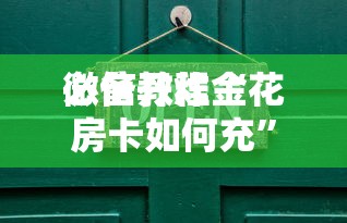 必备教程“
微信开炸金花房卡如何充”如何获取房卡教程